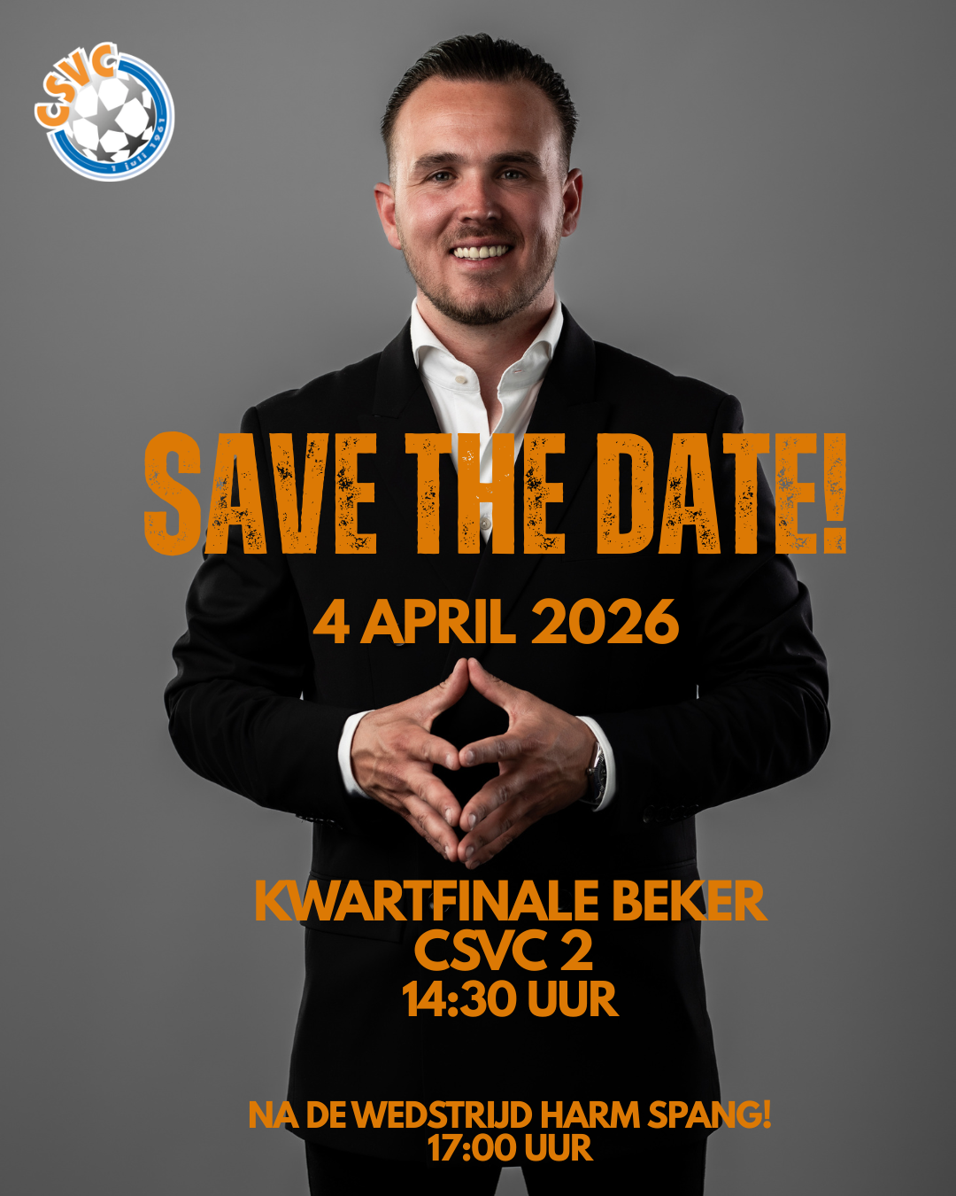 Kwartfinale beker CSVC 2. Na de wedstrijd Feest met Harm Spang