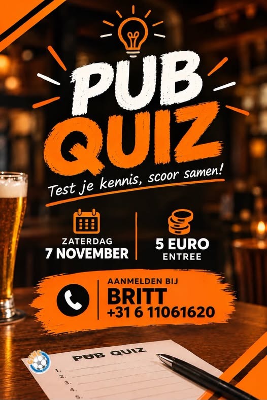 PubQuiz zaterdag 7 november